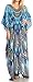 Sakkas Anahi Flowy Design V Neck Long Caftan Dress/Cover Up with Rhinestone