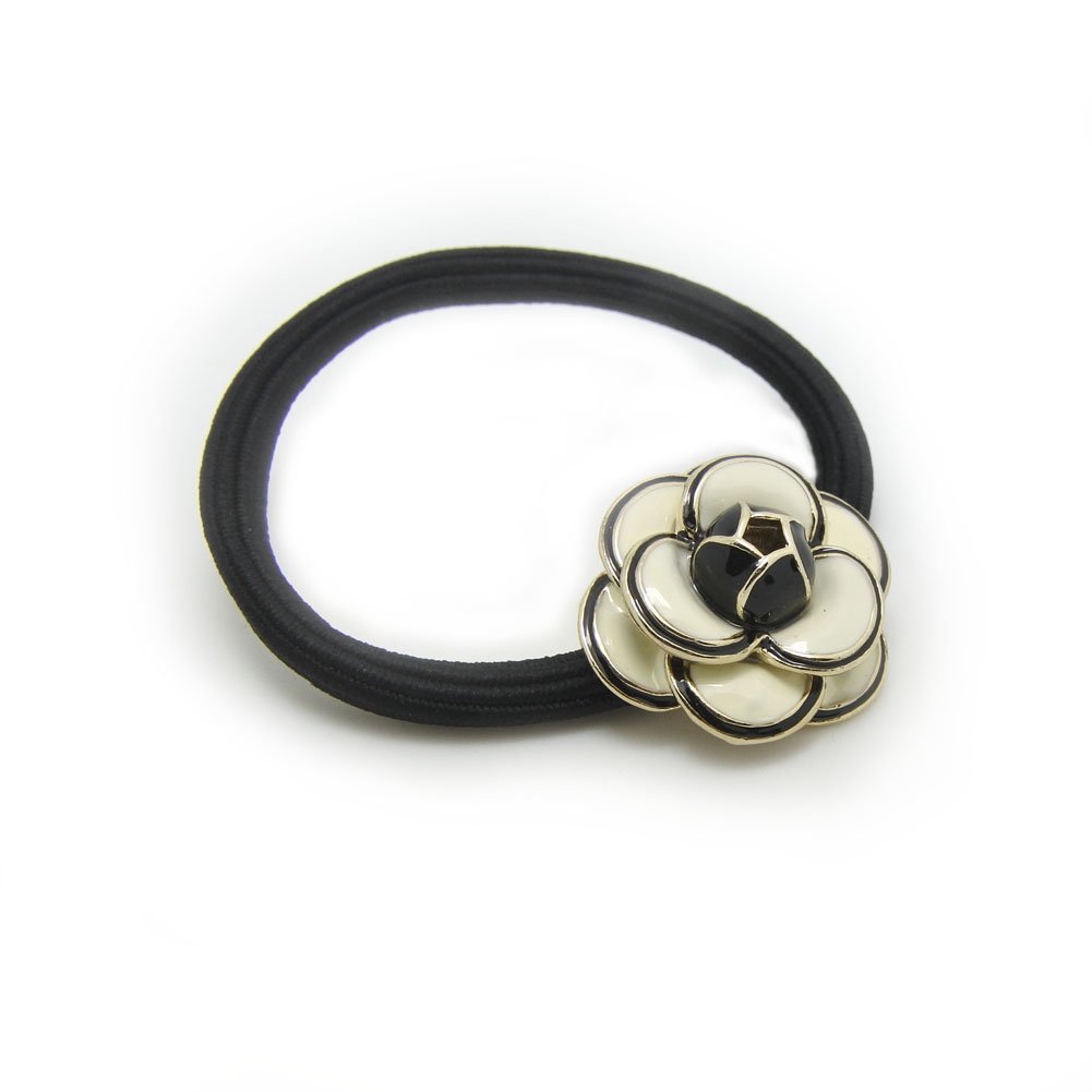 Meilliwish Elegant Round Little Flower Hair Elastics Hair Ties for Women Girls (B108)(White)