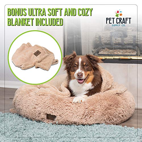 Pet Craft Supply Ultra Plush Calming AntiAnxiety Pet Bed Includes