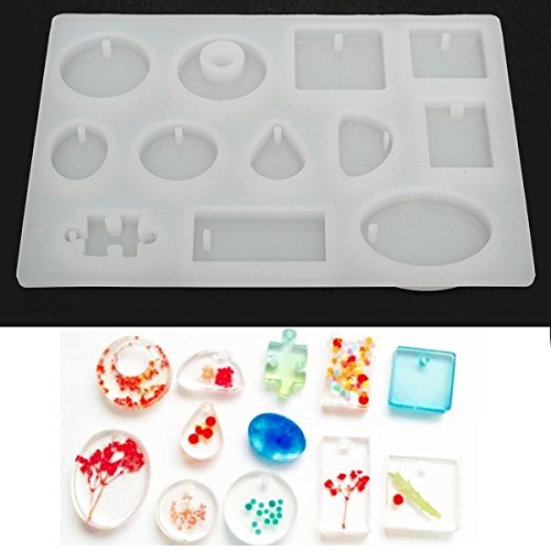 12 Designs Cabochon Silicon Mold Mould For Resin Jewelry Making DIY Craft - Thumbnail 5