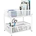 Sorbus 2 Tier Under Sink Bathroom Organizers and Storage, Strong Steel Mesh Sliding Drawers for Enhanced Bathroom Storage Ideal Bathroom Organization and Storage & Under Kitchen Sink Organizer (White)