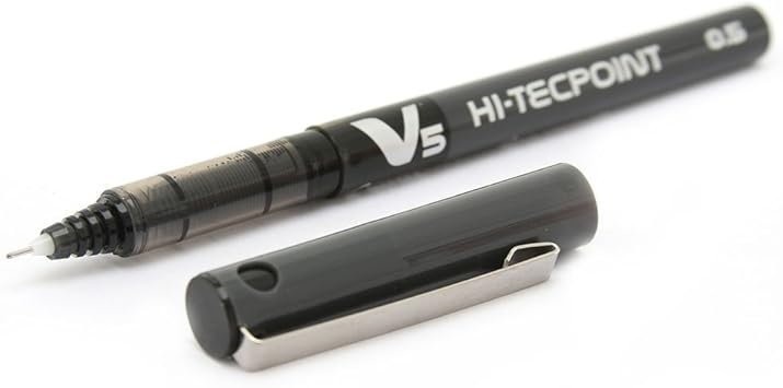 Pilot V5 Hi Tecpoint Tintenroller Nadelspitze Flussigtinte 12 Stuck Schwarz Amazon De Burobedarf Schreibwaren