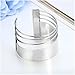 MXYZB Stainless Steel Smooth Hollow Hoop Open Ended Wide Cuff Bangle Bracelet (Sliver)