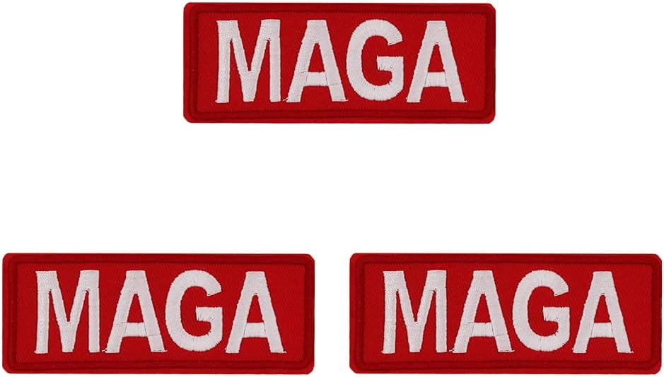 Mixed Media - 3 Pack MAGA Embroidered Iron On Patches