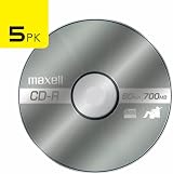 Maxell 648220 Recordable CDs 700MB 48x Write Speed Noise-Free Surface 5 Pack view 2