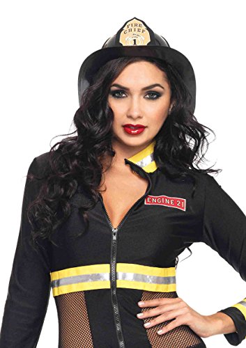 Leg Avenue Fireman Hat Costume Accessory, Black, One Size