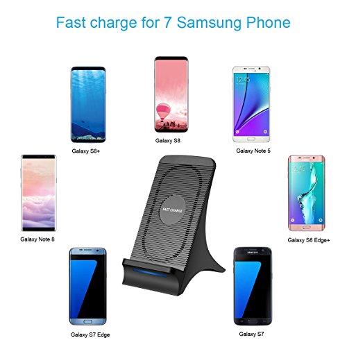 DAZL QI Wireless Charging Phone Stand with Cooling Fan Fast Wireless Smart Charger Pad Cell Phone Holder for iPhone X 8/8 Plus Samsung Galaxy S8 S8 Plus Note8 S7 iOS11 and all QI-Enabled Devices - Thumbnail 3