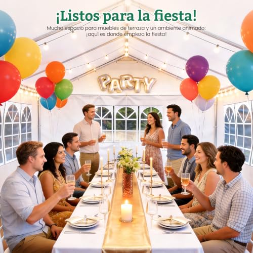 KOZFULE Toldo 3x6 m Carpas para Exteriores con Paredes Jardín Carpa-Contiene 50 Globos, Plegable Toldo para Playa Carpa Toldo para Auto, Ideal para Jardines y Exteriores y Boda y Fiesta