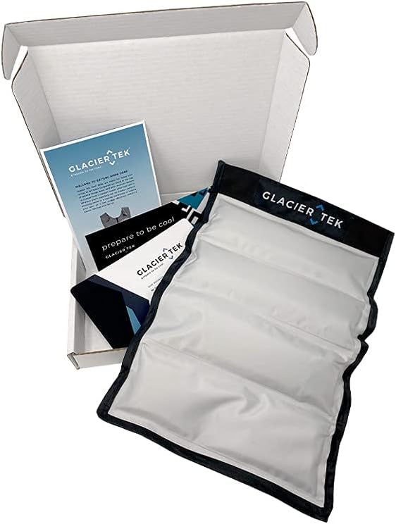 Glacier Tek Stadium Pad Cooling Cushion 17.5" x 12", 38 oz - Portable Nylon Cushion with Biobased Phase Change Cooling Technology - Outdoor & Indoor Use : Sports & Outdoors