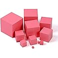 DANNI Preschool Children Math Teaching Aids Montessori Professional Pink Tower Without Stand 1 cm to 10 cm Early Childhood Education Toy