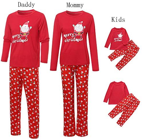 Christmas Set Duseedik Men Daddy Kids Women Mom Santa Claus Tops Blouse Pants Family Pajamas Sleepwear Outfits