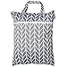 Teamoy Travel Hanging Wet Dry Bag Organizer (17.3 x 13.4 inches) with Two Compartments for Cloth Diaper, Laundry, Swimsuits and More, Easy to Hang Everywhere(M, Gray Arrow)