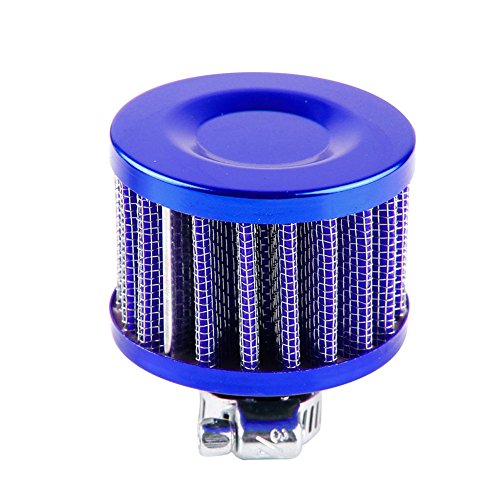 Oda 12mm Car Mini Carbon Fiber Cone Cold Air Intake Filter Universal Car Motor Cone Cold Clean Air Intake Filter Turbo Vent Blue