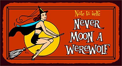Never Moon A Werewolf Halloween Vintage Metal Art Retro Tin Sign