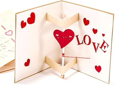 Amazon Co Jp 6個の3dバレンタインデーカード 手作りのラブハートパターン 封筒付きのロマンスカードギフトをポップアップ バレンタインデー 記念日 結婚式 招待状用 ホーム キッチン