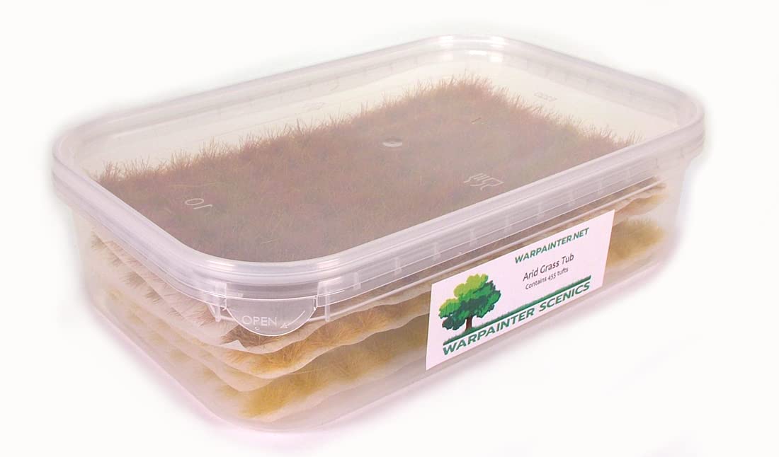 Warpainter scenics Arid Grass Tub of Tufts, Contains 455 Tufts, Self Adhesive Static Grass