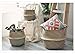 RISEON Natural Seagrass Belly Basket Panier Storage Plant Pot Collapsible Nursery Laundry Tote Bag with Handles (15