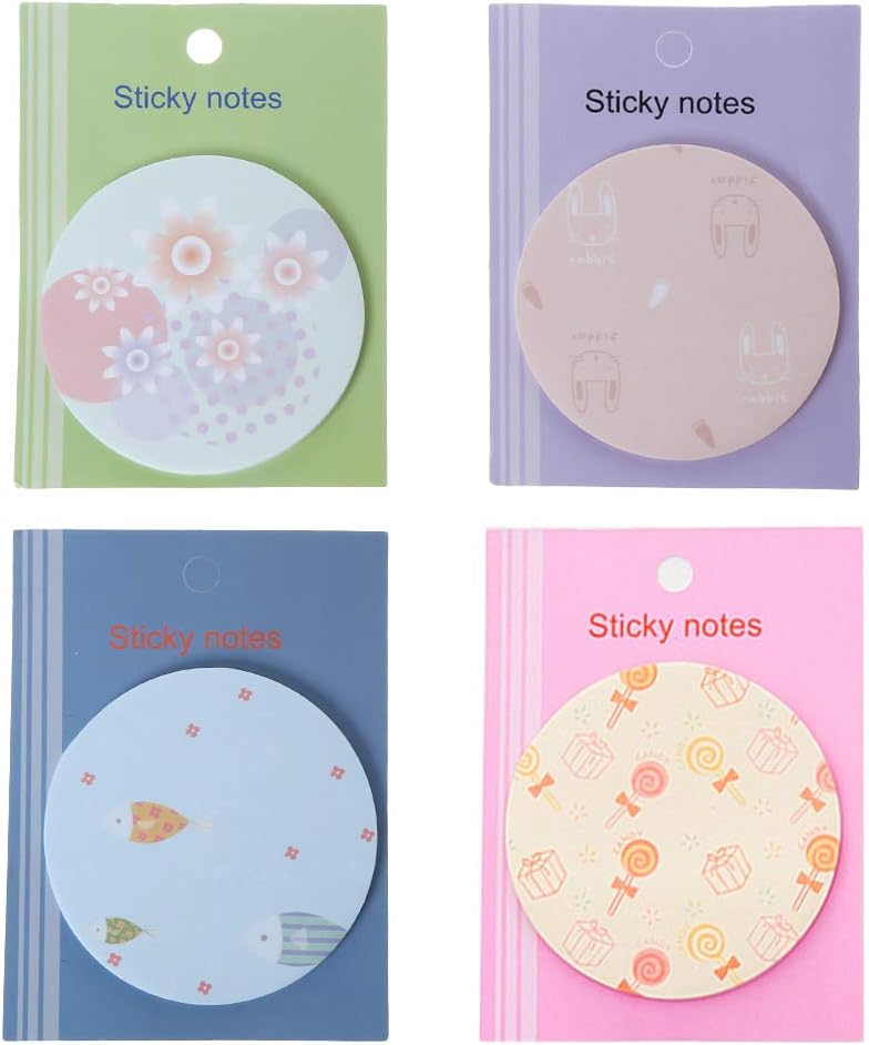 Shaoyanger Flower Pattern Round Memo Pad Kawaii Stationery DIY Message Writing Sticky Notes Sticker