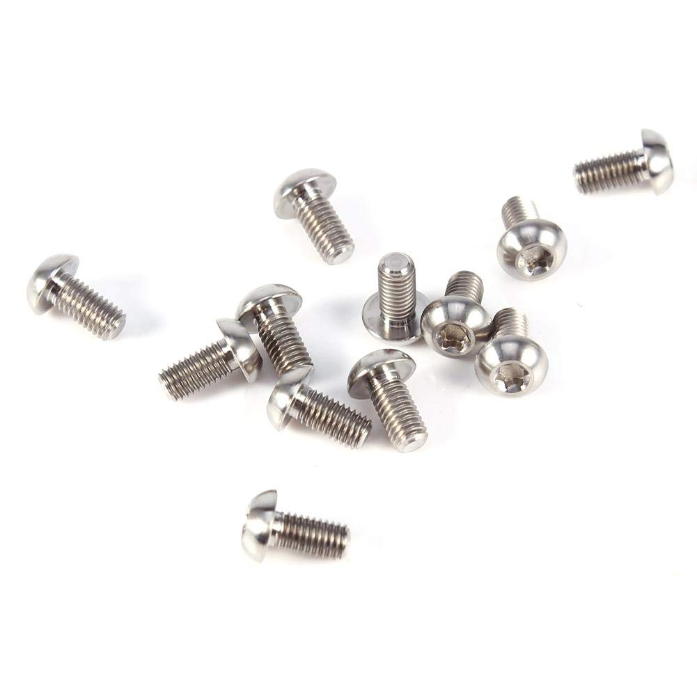 Tbest vis rotor,12pcs M5x10mm Titanium Alloy Button Head T25 Torx Screws Head Brake Screws Fastener replacement for Bike ycle(M5x10 Silver)