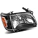 AUTOSAVER88 Headlight Assembly Compatible with Tacoma 2001-2004 Pickup Truck Replacement Headlights Black Housing with Amber Reflector Clear Lens + Bumper Lights