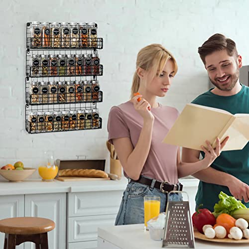 Xcosrack Spice Rack Organizer Wall Mounted 4Tier Stackable Hanging