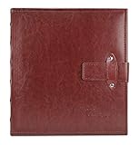 Golden State Art, Maroon Photo Album, Faux Leather Cover, with Strap Closure, 200 Pocket for 5x7 Pictures, 2 Per Page (6223)