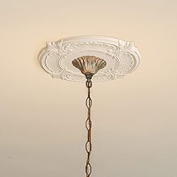 ELFCAB 2 Pcs Molded PU Ceiling Medallion for Light