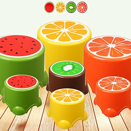 WQWL 4×Pack Children Lightweight Smelless Plastic Cute Lovely Adorable Anti-skid Safety Fruit Foot Rest Stool Stepstool for Kids (4×PACK)