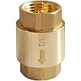 Uenede Solid Brass 1/2 Inch In-line Spring Check Valve 1/2" NPT Female Thread One-Way Non-return Prevent Water Back-flow
