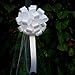 White Wedding Pull Bows with Tulle Tails - 8