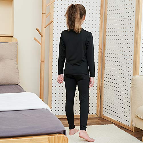 image for HEROBIKER Girls Ultra Soft Lined Thermal Underwear Kids Long Johns Top