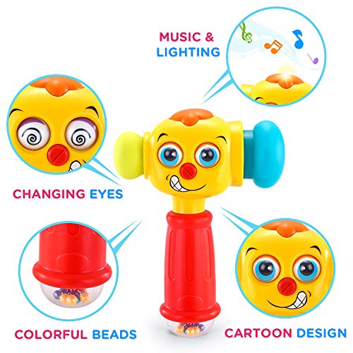 VATOS Baby Toys for 1 Year Old Baby Hammer Toy Light& Musical Toys for 12 to 18 Months up