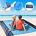 EAUOH Beach Blanket 6.8'x 6.5' Sand Proof Oversized Waterproof Family Beach Gear/Mat Foldable &Compact Machine Washable Quick Drying, Travel Pouch,6 Stakes&Loops and Carabiner