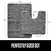 GORILLA GRIP Bathroom Rug Sets, Soft Chenille 2 Piece Area Rugs Set, Toilet Base Mat and 30x20 Carpet, Absorbent Microfiber Washable Mats Dry Quickly, Home Décor and Bath Room Accessories, Black