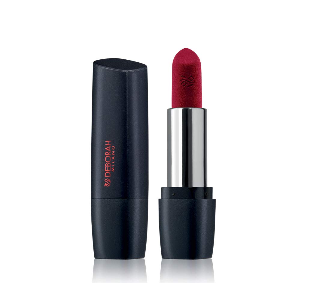 Deborah Milano - Red Mat, Matte Effect Lipstick with Collagen and Hyaluronic Acid, 5 Deep Red, Nourishing and Emollient Action, Gives Intense and Volumized Long Lasting Lips, 4.5 g