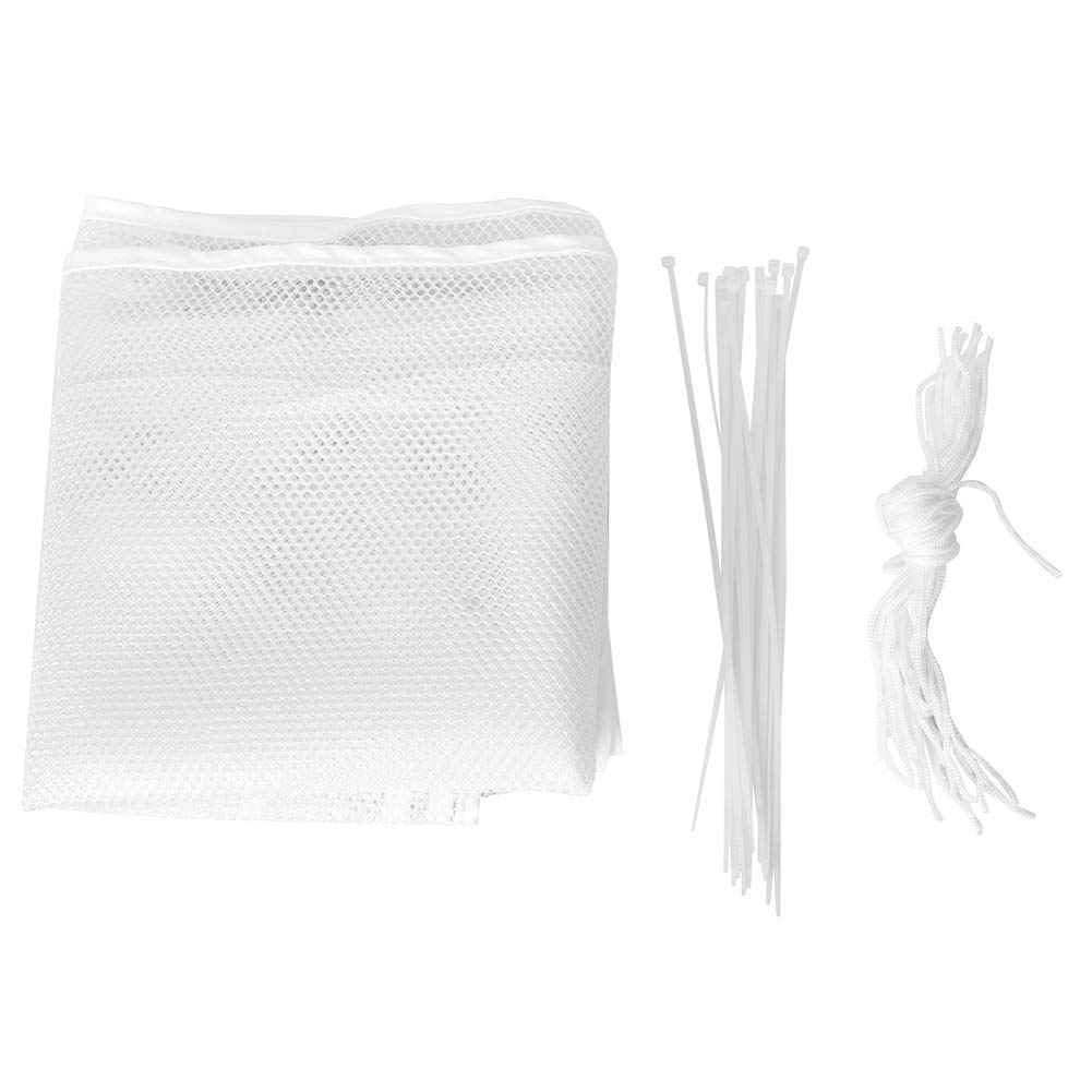 AUNMAS Polyester Stairs Net, 9.8 x 2.5ft Balcony Safety Net Children Pet Stairs Railing Guard Net with PP Buckle and Bundle Tying Rope (White)