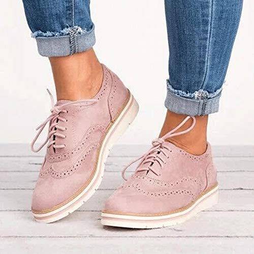 Gift Ideas!!! Teresamoon Women's Round Toe Solid Color Ankle Flat Suede Casual Lace Up Shoes Sport Shoes - Thumbnail 2