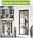 Magnetic Screen Door Durable Mesh Curtain and Full Frame Velcro Fits Doors Up to 38
