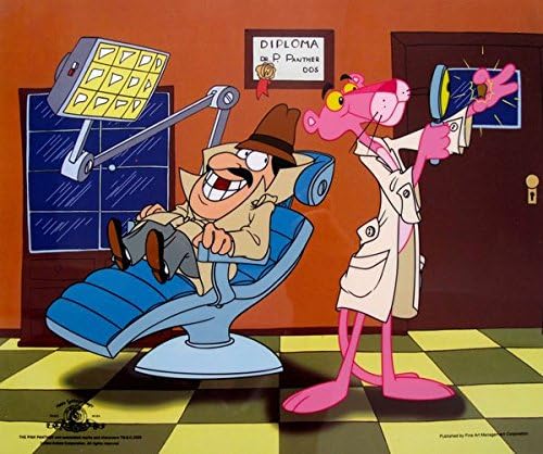 Art by Pink Panther Inspector Closeau Dentist Animation Art Sericel Measures 10.5 Inches X 12.5 Inches