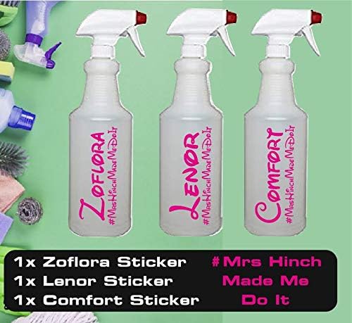 CCG 3 x Zoflora, Lenor & Comfort Spray Bottle Sticker Inspired By Mrs Hinch Army