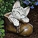 Bits and Pieces - Cat in A Shoe Polyresin Garden Sculpture - Decorative Yard Art Accent for Outdoors Lawn and Patio Décor, Backyard Sculpture, and Decoration