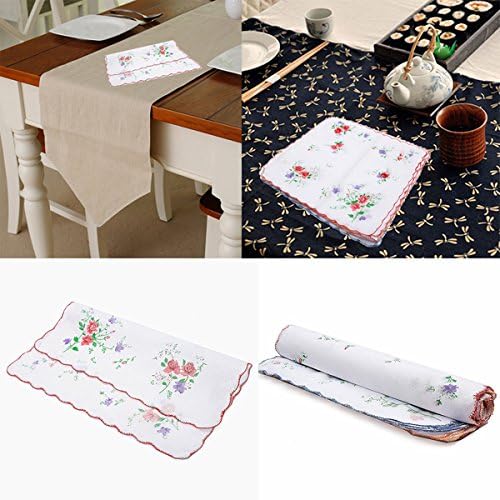 12pcs Ladies Women Floral Pattern Handkerchief Cotton Fiber Square Tower