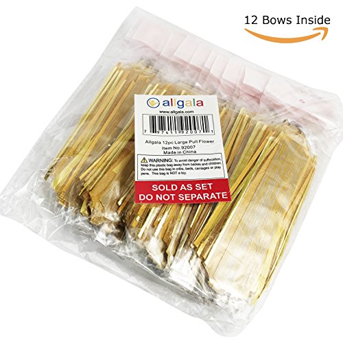 Allgala 12-pc 6" Large Everyday Pull Bows, Gold