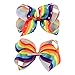 ALinmo Baby Girl's Clips 6in Sparkling Rhinestones Large Grosgrain Ribbon Boutique Rainbow Hair Bows Clips For Baby Girls Teens Toddlers