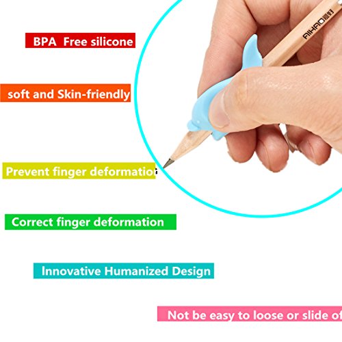 QICI 12 Pieces Children Grips Pen Posture Correction Tool,Holder Pen Writing Aid Grip Posture Correction Tool for Pencils