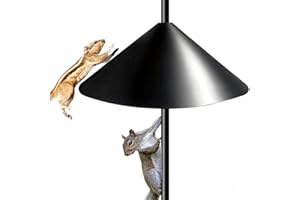 Fandature 19 Inch PP Squirrel Proof Baffle for Protecting Outside Pole Bird Feeders and Bird Houses, Pole Mount Raccoon and Squirrel Guard Stopper for Shepherd Hooks - Black, 1 Pack