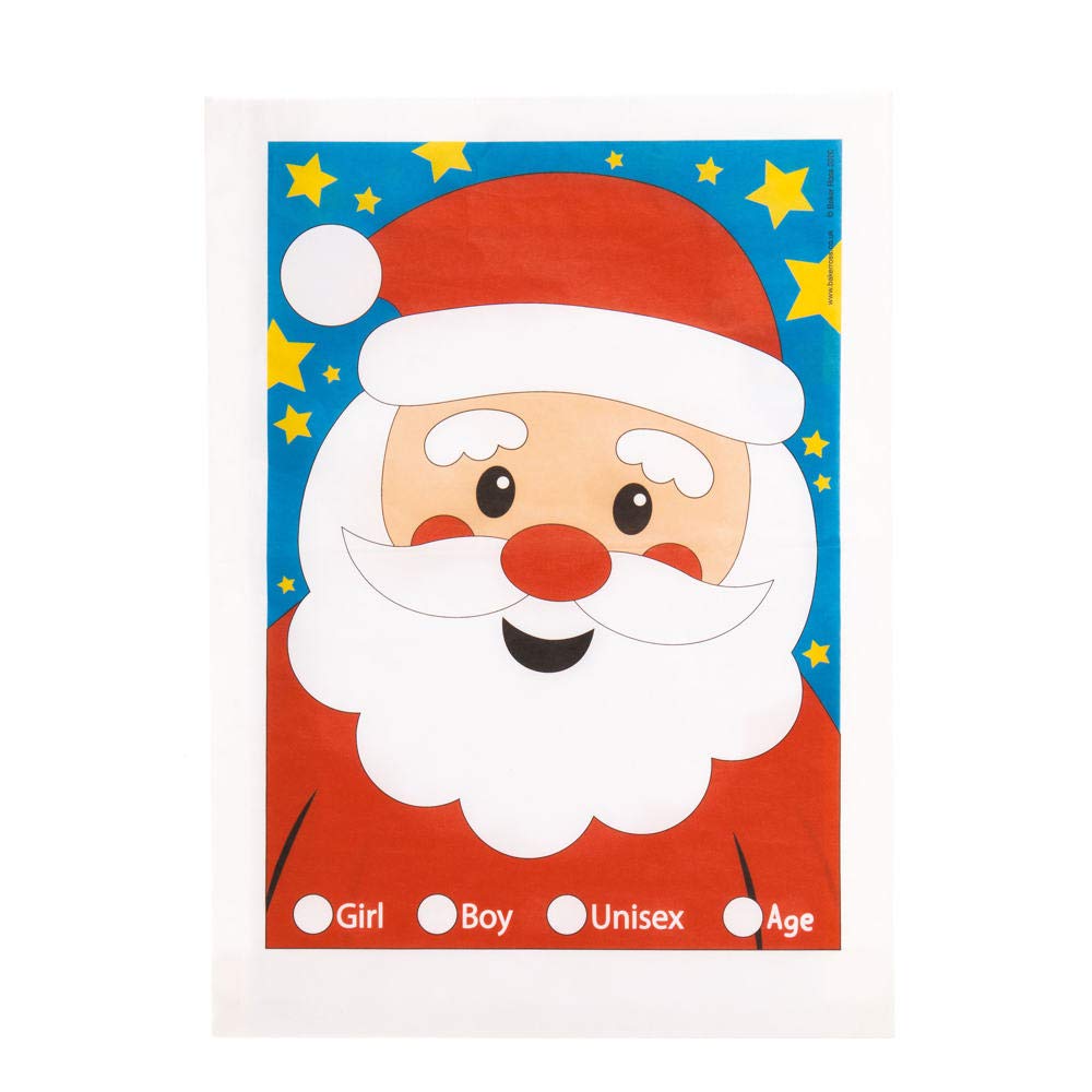 Baker Ross AX584 Large Santa Party Bags - Pack of 30, Bulk Loot Bags for Christmas Gifts Sweets and Favours - Image 3