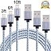Cablex(TM) 3Pack 3FT 6FT 10FT Nylon Braided 8pin Lightning to USB Cable Sync and Charging Cable Cord with Aluminum Heads for iPhone 6/6s/6 plus/6s plus, 5c/5s/5/SE, iPad Air/Mini, iPod Nano/Touch