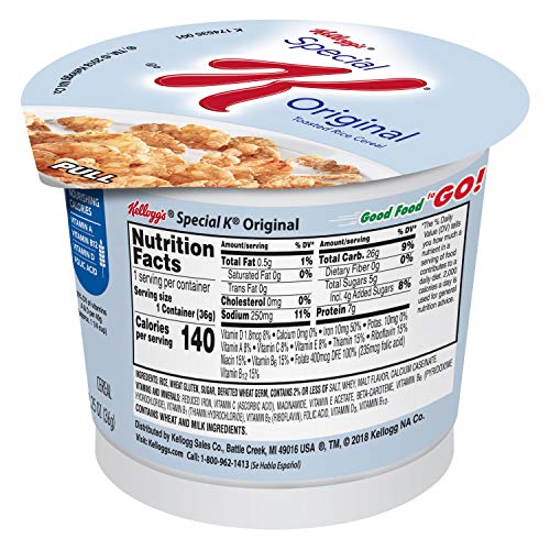 Special K Breakfast Cereal Cup Original, 1.25 oz(Pack of 60) Pricepulse