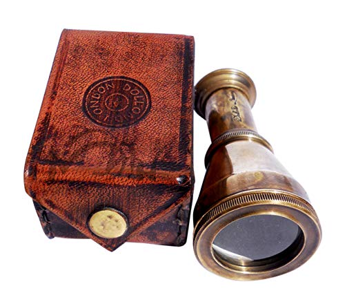 MAH Pocket Telescope with Leather Box - Best Gift for Anyone. C-3230